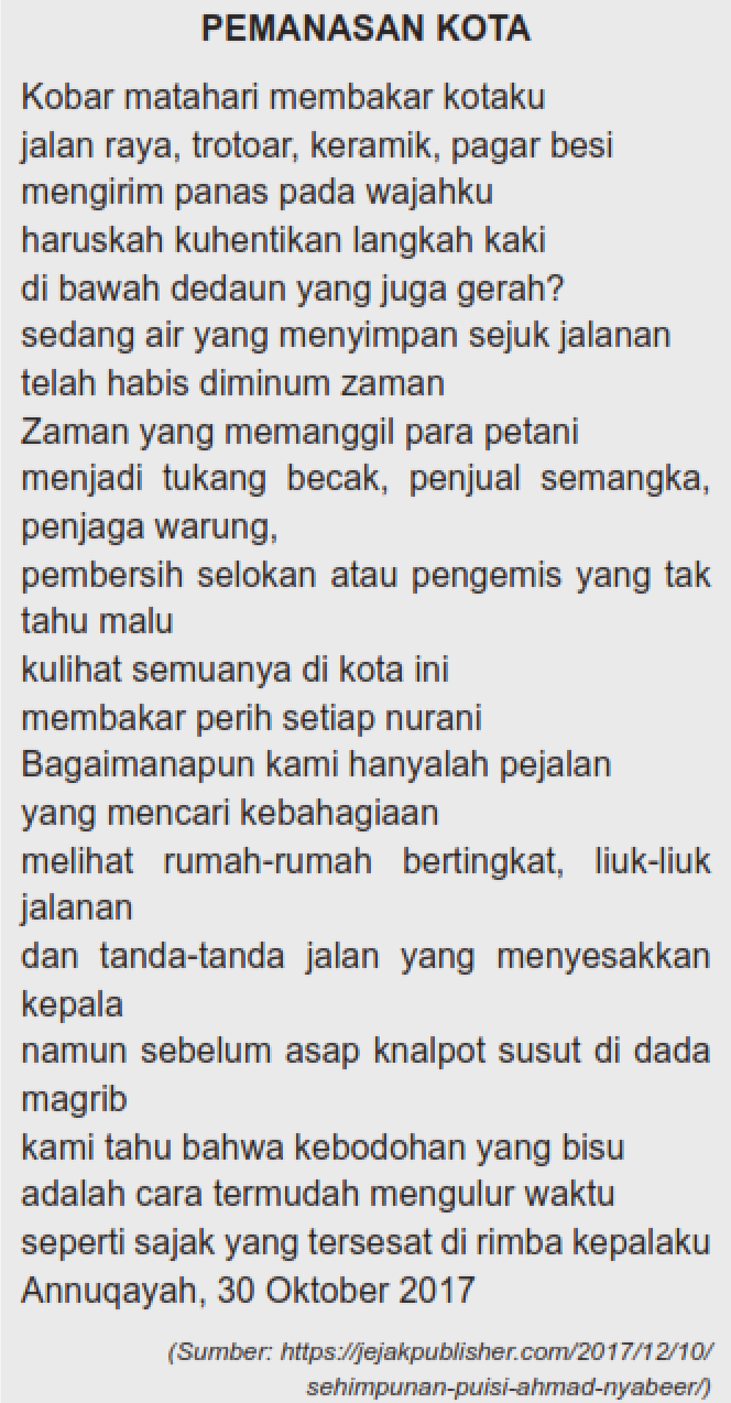 Soal 2 Puisi Pemanasan Kota